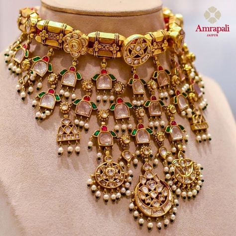 Antique Rajputi Jewellery, Royal Rajput Jewellery, Rajputi Jewellery Choker, Rajputi Jewellery Royal Set, Aad Designs Rajputi, Kundan Gold Jewellery, Mugal Jewellery, Rajasthani Jewellery, Amrapali Jewels