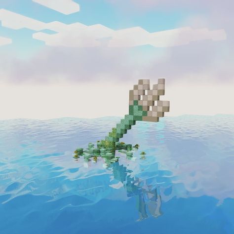 Minecraft ⛏ on Instagram: “A trident in the sea built by @mcbuild_viper 💙 What’s your favorite trident enchantment? 😎 ➖➖➖➖ Tags: #memes #minecraftmemes #explorepage…” Minecraft Mega Builds Ocean, Ocean Empire Minecraft, Minecraft Sea House Ideas, Minecraft Trident Enchantments, Trident Enchantments Minecraft, Minecraft Underwater Statue, Minecraft Underwater Builds Ideas, Turtle Island Minecraft, Sea Castle Minecraft