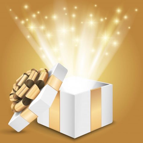 Gift box with shining light.  illustrati... | Premium Vector #Freepik #vector #christmas #ribbon #birthday #gift Christmas Present Bags, Box Noel, Lucky Box, Happy New Year Banner, Surprise Box Gift, Red Gift Box, Light Icon, Shining Light, Happy New Year Greetings