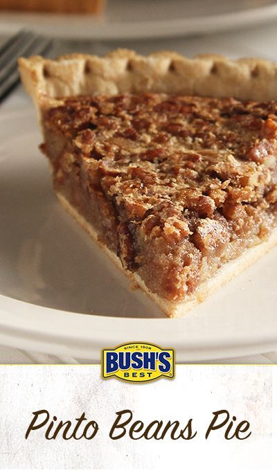 Bush's® Pinto Beans Pie: It’s the pie we serve at our Visitor Center in Tennessee! This delicious dessert is our take on pecan pie, made with Bush's® Pinto Beans. Peas Recipes, Pit Cooking, Bean Pie, Pie Fillings, Pinto Bean, Desert Ideas, Split Peas, Southern Desserts, Pie Crusts