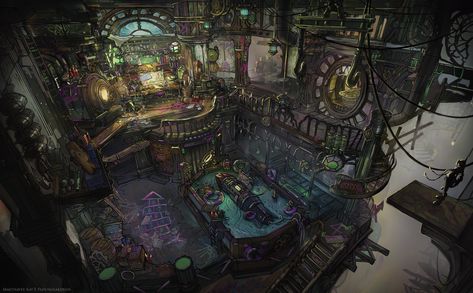 ArtStation - Jinx's hideout : Spikes! Security Room, Witch's Cauldron, Thinking Process, Arcane Jinx, Sci Fi Tech, Fantasy Rooms, Jinx League Of Legends, Location Inspiration, Riot Games