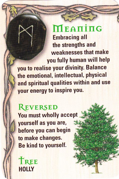 ☆ The Rune - M - Human Being ☆ If I get any wrist tattoos, i will get this rune Tree Knowledge, Runes Reading, Rune Divination, Wicca Runes, Tree Symbolism, Runes Stones, Norse Magic, Norse Pantheon, Rune Casting