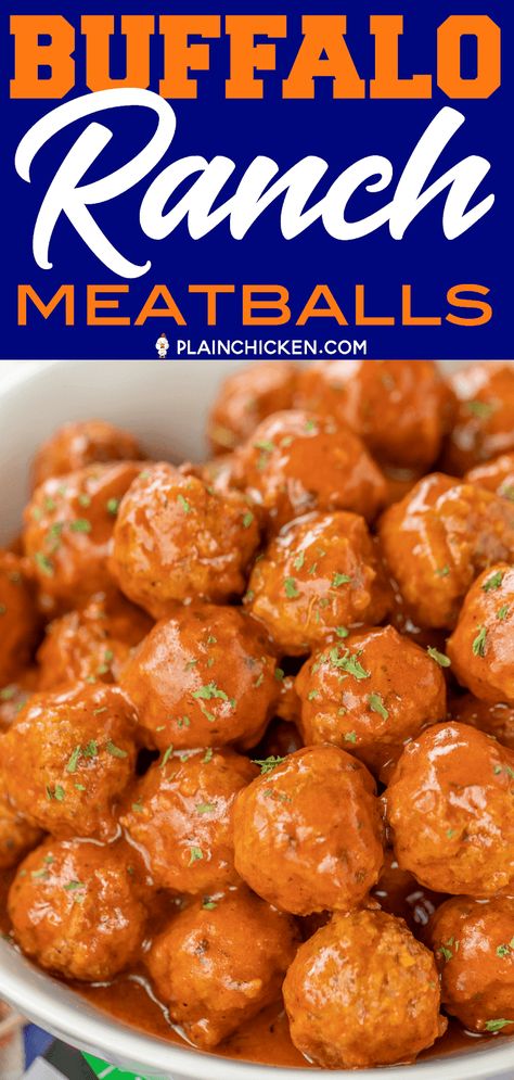 Ranch Meatballs, Crockpot Appetizers, Buffalo Ranch, Minced Meat, Football Food, Meatball Recipes, Appetizers For Party, Appetizers Easy, Clean Eating Snacks