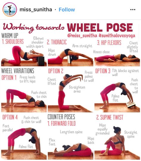 Yoga Sequencing, Urdhva Dhanurasana, Wheel Pose Yoga, Yoga Images, Wheel Pose, Bow Pose, Yoga Wheel, Yoga Tutorial, Yoga Sequence