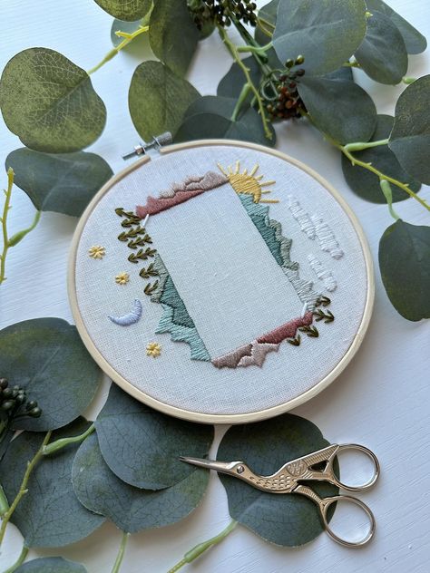 PDF Pattern, Nature Embroidery, Instax Mini Polaroid Frame, Photo Memory, Embroidery Pattern, Mountains - Etsy Denmark Embroidery With Polaroid, Polaroid Embroidery Frame, Embroidery Polaroid Frame, Memory Embroidery, Polaroid Embroidery, Embroidery Photo Frame, Mountains Embroidery, Nature Embroidery, Polaroid Picture Frame