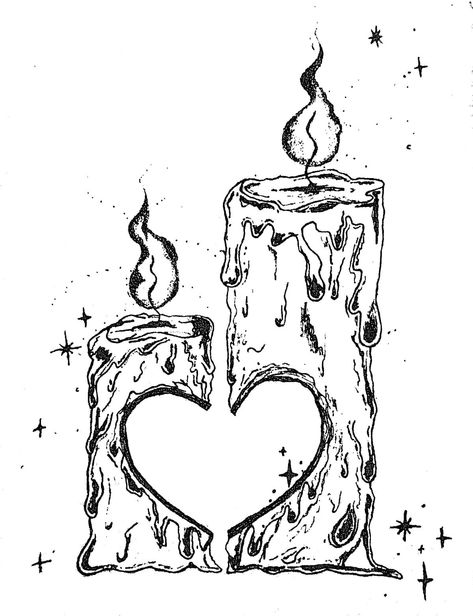 Drawing Candles Art, Lighter Art Drawing, Fire Works Drawing Art, Candles Drawing Art, Burning Candle Drawing, Small Love Drawings, Flame Doodle, Melting Candle Drawing, Candle Drawing Art