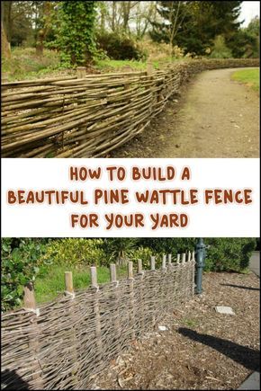 With a little imagination, this idea can be used all around the home to create interesting focal points – simple screens as well as fences and caging. Diy Willow Fence, Organic Fence, Wattle Fence Diy, Waddle Fence, Natural Fencing, Wattle Fencing, Wattle Fence, Rustic Garden Fence, Willow Fence