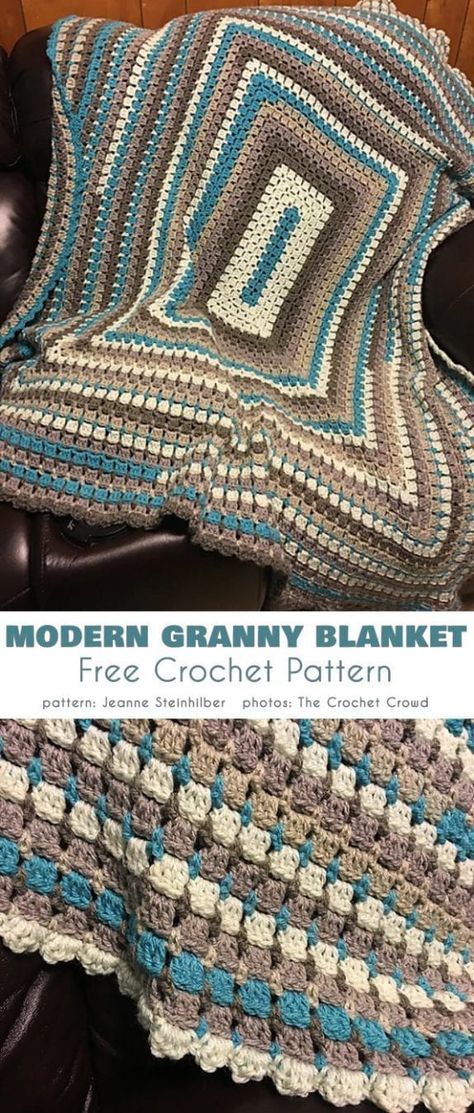 Extra Large Crochet Blanket Free Pattern, Advanced Crochet Blanket Patterns, 3 Color Granny Square, Crochet Queen Size Blanket, Round Crochet Blanket Pattern, Granny Blanket, Afghans Crochet, Crochet Afghan Patterns Free, Knit Blankets