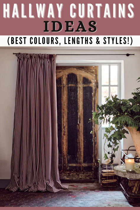 hallway curtains ideas, best colours, lengths and styles Hallway Curtains, Front Door Curtains, Merino Wool Fabric, Hallway Flooring, The Curtains, Short Curtains, Long Curtains, Curtains Ideas, Kitchen Fabric