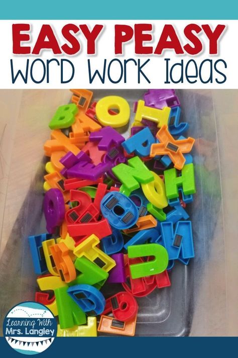 Daily 5 Kindergarten, Centers First Grade, Daily 5 Activities, Word Work Kindergarten, Word Work Stations, Reading Stations, Word Work Centers, Classroom Centers, Work Stations