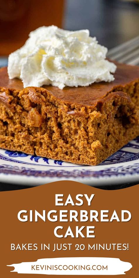 This easy gingerbread cake is topped with spicy-sweet candied ginger pieces. Robust molasses, warming cinnamon, and zingy ginger come together in perfect harmony. This bright and pungent spice has a unique flavor profile that elevates savory and sweet recipes alike. Today’s recipe is super moist, super easy to make, and filled to the brim with ginger. The powdered ginger in the dough combined with the chewy bites of candied ginger bliss create truly heavenly results.