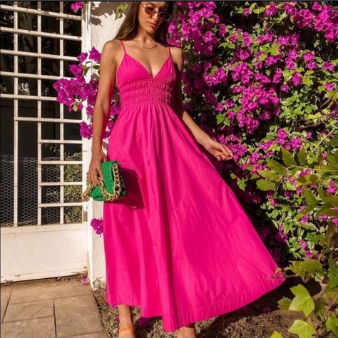 New With Tag Blogger’s Favorite Fushia Pink Outfit, Fushia Outfit, Zara Printed Dress, Zara Midi Dress, Fuschia Dress, Belted Wrap Dress, Orange Midi Dress, Draped Midi Dresses, Maxi Dress Sale