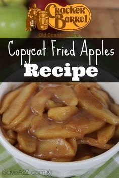 Fried Apples Recipe, Cracker Barrel Fried Apples, Cracker Barrel Recipes, Copycat Cracker Barrel, Fried Apples, Copykat Recipes, Copycat Restaurant Recipes, Fruit Dishes, Cracker Barrel