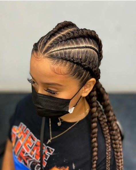 Latest Gorgeous Cornrows Braid Hairstyles Collections For Ladies Cute Feed In Braids Styles Cornrows, 7-10 Feed In Braids, 4-6 Feed In Braids Cornrows, 2 Braid Cornrow Hairstyles, Five Cornrows Braids, Braided French Braids Black Hair, Ombre Feed In Braids Cornrows, Corn Rows With Braids, 4 French Braids Hairstyles