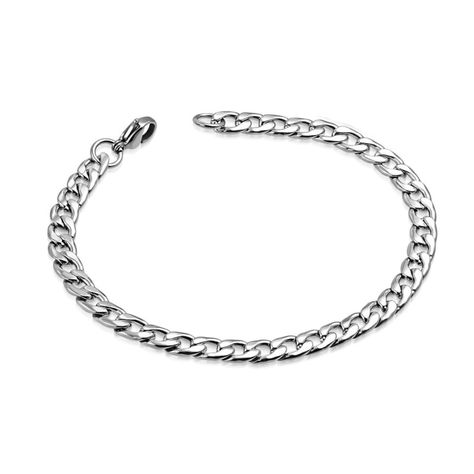 Looking for a skinny style mens bracelet? Here we have our stunning CubanSkinny© cuban link style bracelet which looks sleek and stylish. This mens silver bracelet is 4mm in width and comes in a range of different lengths – simply select your preferred length from the drop down.
Alfred & Co. Jewellery supply a wide selection of different style mens bracelets to choose from. Our bracelets for men are only ever made from the highest quality materials to deliver maximum durability and a hi Silver Cuban Bracelet, Silver Bracelets For Men, Boys Bracelet, Boys Bracelets, Cuban Bracelet, Stainless Steel Bracelet Men, Mens Bracelets, Tiktok Outfits, Silver Bracelets For Women