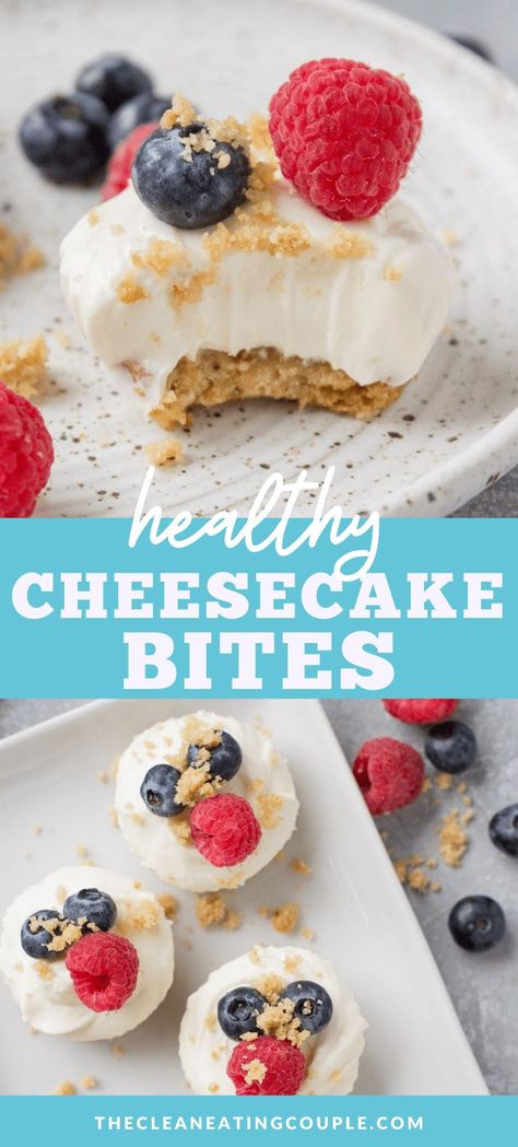 Healthy Cheesecake Bites, Low Fat Cheesecake, Lighter Desserts, Fage Yogurt, Greek Yogurt Cheesecake, Yogurt Cheesecake, Health Meals, Low Fat Desserts, Bites Recipes