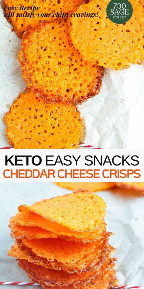 Cheddar Cheese Crisps, Healthy Salty Snacks, Keto Crackers, Garlic Cheddar, Desayuno Keto, Keto Easy, Cheese Crisps, Keto Cheese, Cheese Snacks