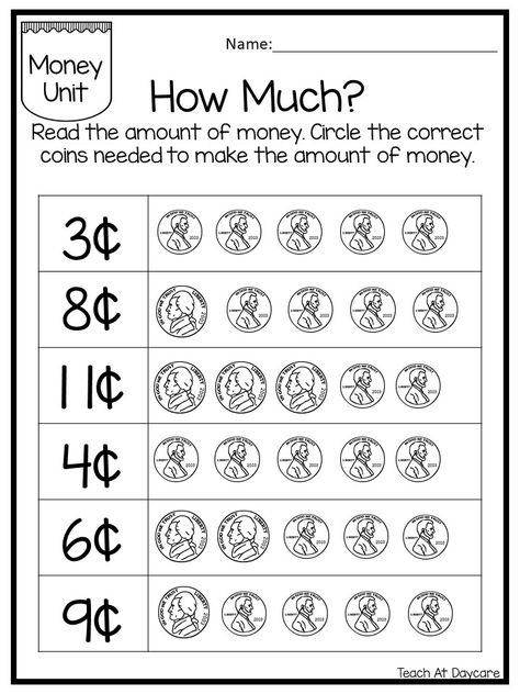 Learning About Money Kindergarten, Kindergarten Coin Worksheets, Penny And Nickel Worksheets, 1st Grade Money Activities, First Grade Lesson Plans Ideas, Money Learning Activities Kids, Preschool Money Printables, Money Lessons For Second Grade, Montessori First Grade