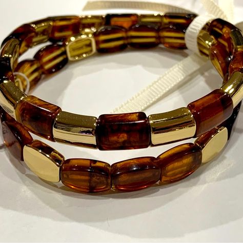 Color- Tortoise Gold-Plated Recycled-Zinc Casting, Resin, Polyester, Cubic Zirconia. Length: 2 1/4" X 4" 2025 Graduation, Casting Resin, Graduation Dresses, Bracelets Set, J Crew Jewelry, Brown Gold, Womens Jewelry Bracelets, Bracelet Set, Tortoise