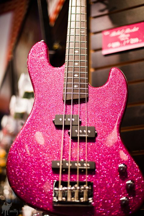 my next bass guitar????  anyone???  I think so... Touring Musician, Guitar Exercises, Pink Guitar, Bass Guitar Lessons, Pink Music, Tout Rose, All About That Bass, Funky Music, Guitar Obsession