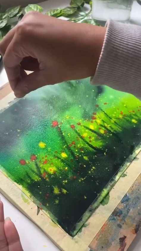 acrylic painting ideas aesthetic trippy acrylic painting ideas aesthetic flowers Watercolor Salt, Art Tutorials Watercolor, Watercolor Paintings For Beginners, Abstract Art Painting Diy, Watercolor Painting Techniques, Painting Art Lesson, 수채화 그림, Watercolor Art Lessons, Watercolor Paintings Tutorials