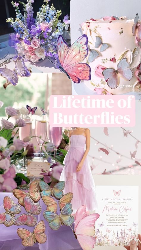 Bridal Shower Theme! Lifetime of Butterflies!💍🦋🌸 Ethereal Bridal Shower Ideas, Here's To A Lifetime Of Butterflies, Bride Has Butterflies, Love Theme Bridal Shower Ideas, Butterfly Bridal Shower Ideas Table Settings, A Lifetime Of Butterflies Bridal Shower, Bridal Shower He Gives Me Butterflies, Fairytale Bridal Shower Theme, Here’s To A Lifetime Of Butterflies