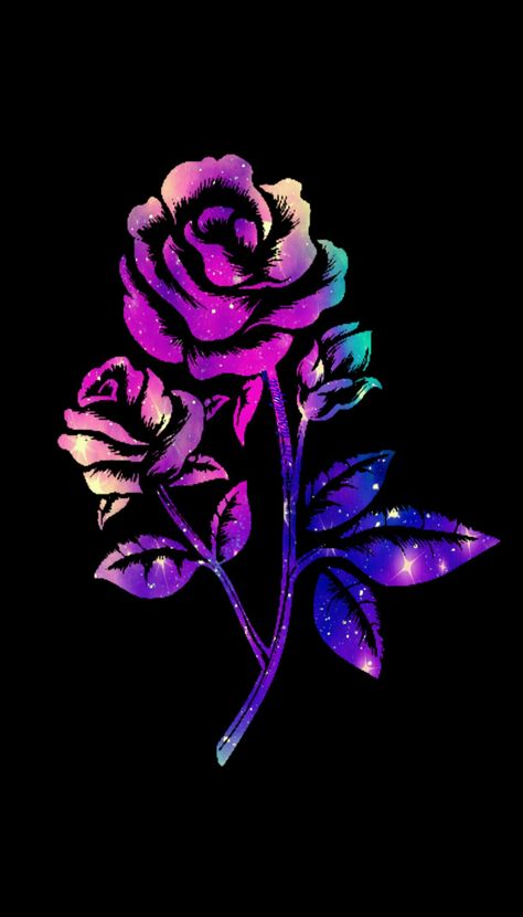 by Fondos Purple Rose, Galaxy Wallpaper, Black Background, Neon, Stars, Purple, Green, Black