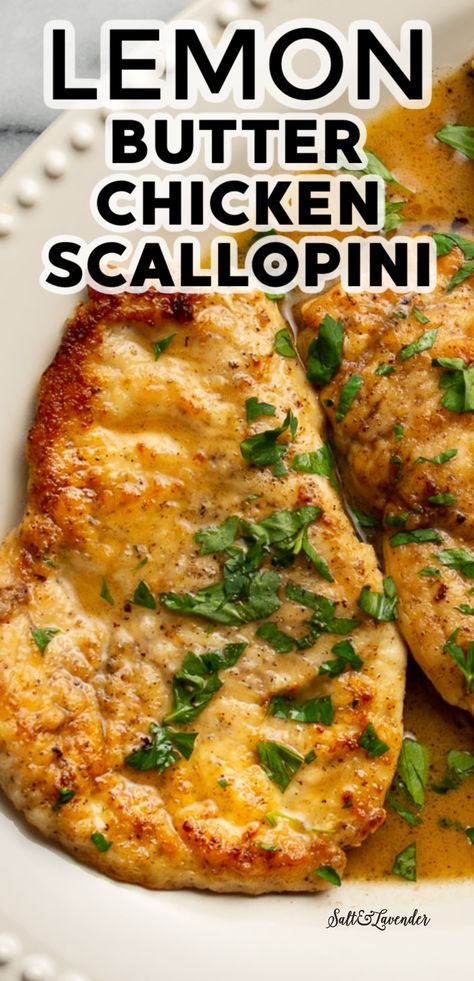 Pounded Chicken Breast Recipes, Pounded Chicken, Chicken Scallopini, Chicken Cutlet Recipes, Lemon Butter Chicken, Chicken Breast Recipes Baked, Cutlets Recipes, Dinner Recipes Chicken, Chicken Entrees