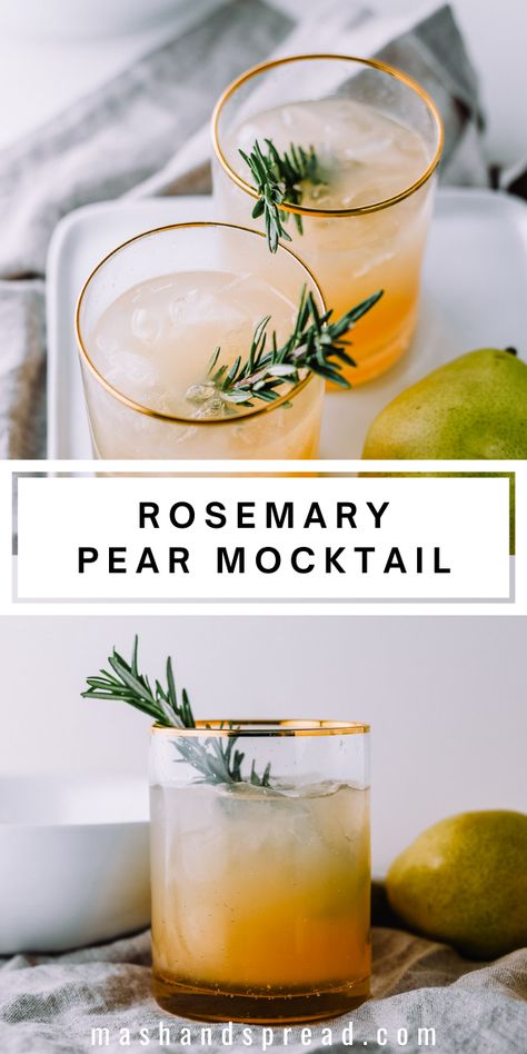 Pear Mocktail, Mocktail Drinks, Alcohol Free Drinks, Drink Recipes Nonalcoholic, Non Alcoholic Cocktails, Alcoholic Cocktails, Fancy Drinks, Milk Shakes, Fall Drinks