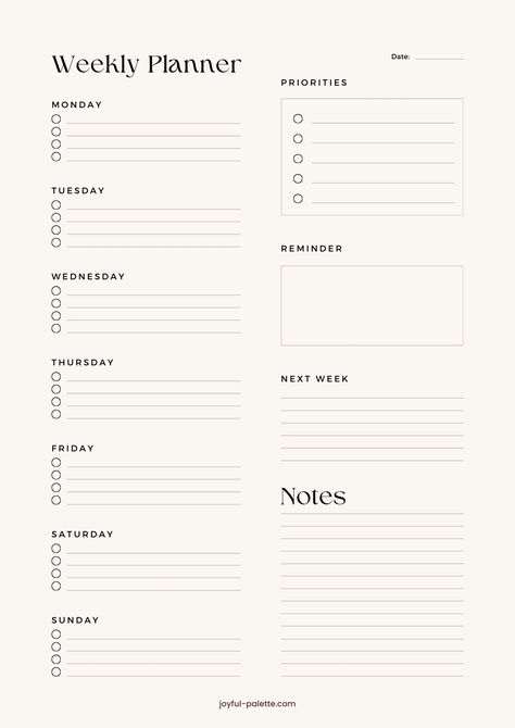 Minimalist Clean Weekly Planner Planner Organization Weekly, Simple Planner Template, Student Planner Printable Aesthetic, Goodnotes Template Free To Do List, Pdf Planner Pages Free, Week Planner Ideas, Goodnotes To Do List Template Free, Good Notes Weekly Planner, Planers Ideas Diy