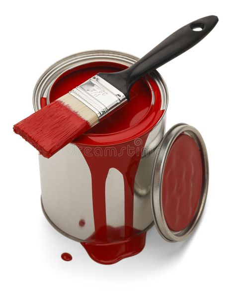 Spilled Paint Can. Red Paint Spilled with Brush Isolated on White Background #Sponsored , #Sponsored, #AD, #Paint, #White, #Background, #Red Paint Spill Art, Paint Spill, Alice Art, Zen Tangles, Art Assignments, Wine Painting, Paint White, Paint Buckets, Brush Drawing