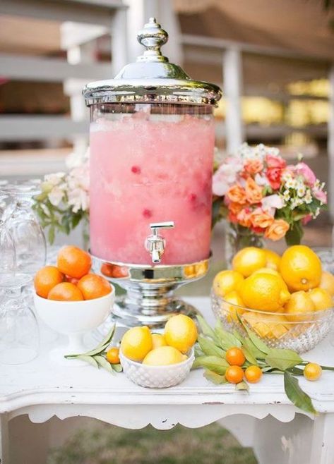 Summer Wedding Drinks. Summer wedding colors Summer Wedding Drinks, Limonade Bar, Beverage Station Party, Wedding Drinks Reception, Mojito Bar, Lemonade Bar, Vintage Wedding Reception, Calamigos Ranch Wedding, Reception Drink