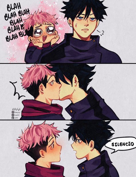 – yuji and megumi from #jujutsukaisen ! by KishuuToo on twitter Megumi X Yuji Spicy, Yuji And Megumi, Megumi X Yuji, Jjk Megumi, Yuji Megumi, Million Subscribers, Ju Jitsu, Body Acceptance, Personal Image