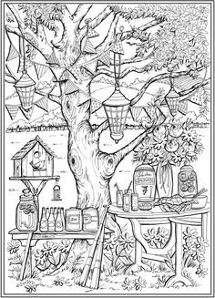 Page 1 of 7 COUNTRY CHARM a Creative Haven Coloring Book by Teresa Goodridge Welcome to Dover Publications Modele Zentangle, Dover Coloring Pages, Teresa Goodridge, Creative Haven Coloring Books, Kids Colouring, Garden Coloring Pages, Garden Coloring, Gardens Coloring Book, Dover Publications