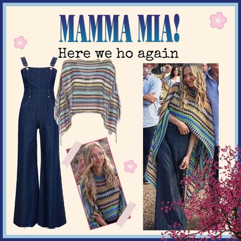 Mama Mia Overall Outfit, Mama Mia Outfits Sophie, Winter Mamma Mia Outfits, Mamma Mia Outfits Inspiration Sophie, Sophie Mamma Mia Costume, Mamma Mia Aesthetic Outfits Sophie, Mamma Mis Outfits Aesthetic, Mamamia Inspired Outfits, Mama Mia Crochet