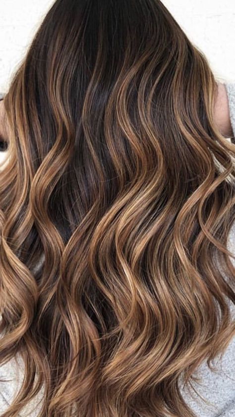 Butterscotch hair Butterscotch Balayage, Butterscotch Hair, Long Hair Waves, Color Balayage, Brunette Balayage, Caramel Balayage, Spring Hair Color, Hair Color Light Brown, Brunette Balayage Hair