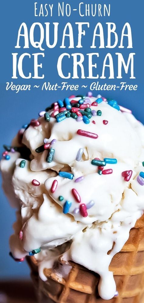 This aquafaba ice cream is simply the best way to make ice cream without an ice cream maker. Easy to make vegan, gluten free and dairy free ice cream. thehiddenveggies.com #veganicecream #aquafabaicecream #nochurnveganicecream #dairyfreeicecream Aquafaba Recipes, Coconut Ice Cream Recipes, Patisserie Vegan, Vegan Ice Cream Recipe, Dairy Free Ice Cream, Chocolate Chip Ice Cream, Desserts Vegan, Healthy Ice Cream, God Mat