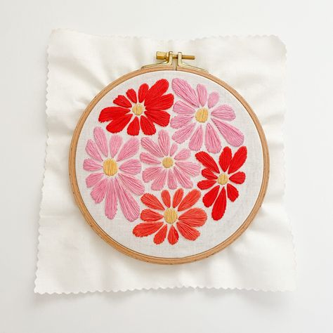 Flower Power Hand Embroidery Pattern, Digital PDF Pattern, Floral Embroidery Pattern Start Embroidery, Broderie Simple, Stitch Guide, Floral Embroidery Patterns, Hand Embroidery Projects, Pola Sulam, Creative Embroidery, Cute Embroidery, Hand Embroidery Pattern