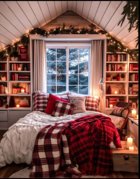 Holiday Bedroom, Cozy Christmas Decor, Christmas Apartment, Christmas Decorations Bedroom, Christmas Room Decor, Christmas Bedroom, Christmas Room, Cozy Apartment, Cozy Room