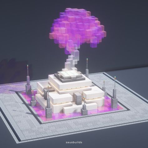 Astronomy Tower Minecraft, Futuristic Minecraft City, Super Cool Minecraft Builds, Minecraft Hologram Build, Minecraft Immersive Engineering, Minecraft Crystal Tree, Minecraft Crystal Design, Minecraft Hologram, Minecraft Glass Builds