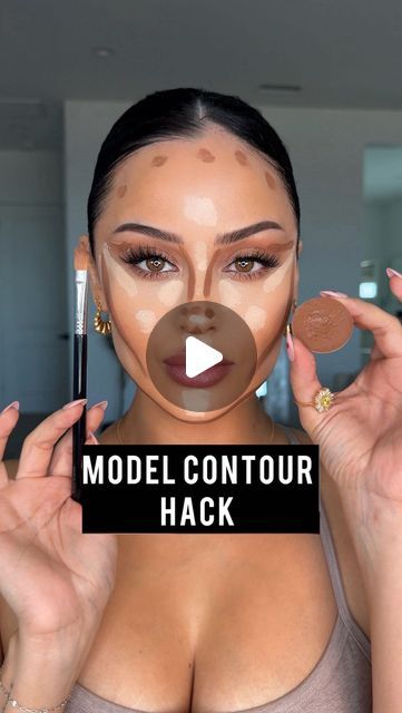 Christen Dominique on Instagram: "Ooh a NEW MODEL Contour hack to try!!! What do we think? Ib: @emilwarrren  The model himself ✨  Concealer @dominiquecosmetics  Shade: Oat Milk  #contour #contourhack #makeup #makeuphacks #makeuptutorial #reaction" How To Wear Contour, Contour Makeup To Make Face Thinner, What Steps To Apply Makeup, Contour Full Face, Makeup Ideas Contour, Concealer And Contour Guide, New Contour Technique, How Contour Your Face, Best Way To Contour Face