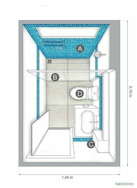 تصميم دورة مياه, Bathroom Layout Plans, Makeover Kamar Mandi, Bilik Air, Small Bathroom Layout, Bathroom Dimensions, Serene Bathroom, Bathroom Plans, Bathroom Floor Plans