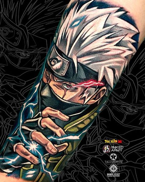 Kakashi Hatake Tattoo Ideas, Kakashi Tattoo Ideas, Kakashi Tattoo Design, Kakashi Hatake Tattoo, Tj Tattoo, Cult Tattoo, Kakashi Tattoo, Naruto Tattoos, Kakashi Drawing