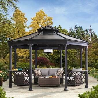 Easy Gazebo, Black Gazebo, Permanent Gazebo, Easy Patio, Hot Tub Gazebo, Sitting Areas, Outdoor Structure, Patio Pergola, Hardtop Gazebo