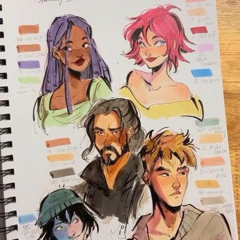 Gretel Lusky (@gretlusky) • Instagram photos and videos Xenia Lau, Portrait Sketchbook, Limited Color Palette, I Need More, Color Studies, Sketchbook Inspiration, Book Art Drawings, Marker Art, Art Drawings Sketches Simple