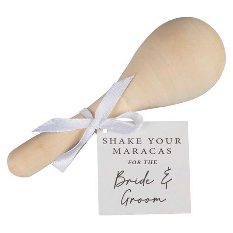 Shake up your wedding reception with these fun wooden maracas 🎉 Whether as a send-off for the happy couple or a fun wedding favor, these maracas are sure to keep the party going all night long! 💃🏻🕺 #WeddingFavors #PartyVibes #GingerRay #wedding #weddingmaracas #maracas #shakeyourmaracas #littlebigpartyco #weddingfavours #weddingtable #weddingtabledecor #weddingtablesetting #weddinggifts Maracas Party Favor, Wedding Maracas, Best Wedding Favors, Rehearsal Dress, Decorations Party, Wedding Table Settings, Wedding Favor, Happy Couple, Wedding Favours