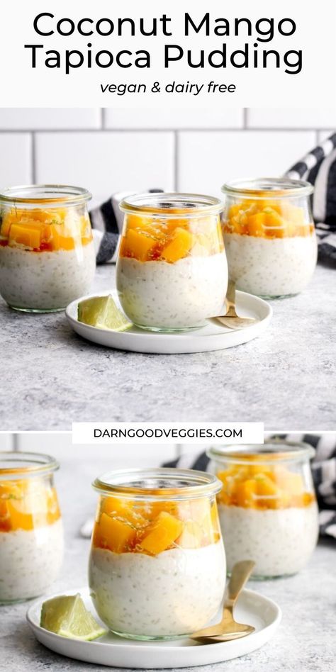 Tapioca Pudding Vegan, Tapioca Recipes Pudding, Coconut Milk Tapioca Pudding, Tapioca Pudding With Fruit, Vegan Tapioca Pudding Recipe, Healthy Tapioca Recipes, Tapioca Coconut Milk Dessert, Healthy Tapioca Pudding, Mango Tapioca Desserts