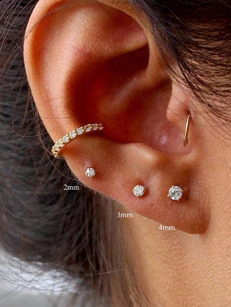 Helix Piercing Jewelry, Piercings Unique, Helix Earrings, Helix Piercing, Cz Stud Earrings, Affordable Jewelry, Delicate Earrings, Cartilage Earrings, Ear Jewelry