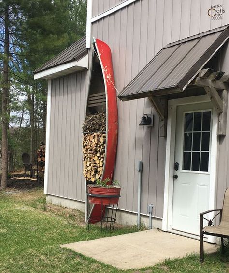 Creative Ways To Store Firewood: 7 Tips And 70 Examples - DigsDigs Firewood Storage Ideas, Store Firewood, Cabin Exteriors, Firewood Storage Indoor, Cabin Porches, Firewood Storage Outdoor, Storage Outdoor, Porch Wood, Firewood Rack