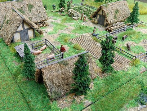 Dark age farm (1) | Robert (steam flunky) | Flickr Medieval Cottage, Wargames Terrain, Earth Kingdom, Game Terrain, Medieval Village, Medieval Houses, Wargaming Terrain, Terraria, Viking Age